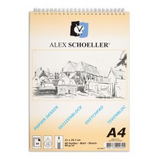 Alex Schoeller ALX-820 A4 Eskiz Spiralli Blok Defter 60 Yaprak 90 Gr./m²