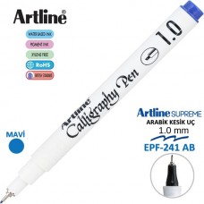 Artline EPF-241AB Mavi Supreme Calligraphy Kalemi Arabik Kesik Uç ~1.0