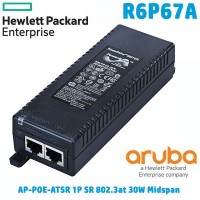 HPE R6P67A Aruba 1-Port Smart Rate 802.3at 30W Midspan Injector (AP-POE-ATSR) 