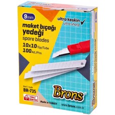 BRONS BR-735 Dar Maket Bıçağı Yedeği 100'Lü