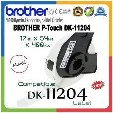 BROTHER DK-11204 P-Touch DK Serisi MUADİL Çok Amaçlı Etiketi (17mmx54mm) (400 Adet/Rulo)