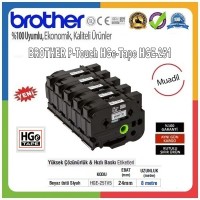 Brother P-Touch HGE-251 MUADİL HGe-TAPE (24mm X 8m) Beyaz üzerine Siyah Yüksek Kalite Etiket