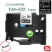 Brother P-Touch TZE-335 MUADİL TZE-TAPE 12 MM Siyah üzerine Beyaz Standart Laminasyonlu Etiket