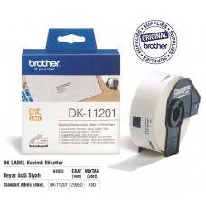 BROTHER P-Touch DK-11201 Orijinal DK Serisi Standart Adres Etiketi (29mmx90mm) (400 Adet/Rulo)