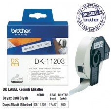BROTHER DK-11203 P-Touch DK Serisi Dosyalama Etiketi (17mmx87mm) (300 Adet/Rulo)