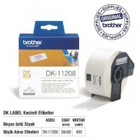 BROTHER P-Touch DK-11208 Orijinal DK Serisi Geniş Adres Etiketi (38mmx90mm) (400 Adet/Rulo) BROTHER P-Touch DK-11208 Orijinal DK Serisi Geniş Adres Etiketi (38mmx90mm) (400 Adet/Rulo)