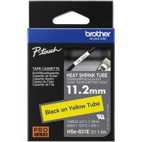 Brother P-Touch HSe-631E Orijinal Sarı üzerine Siyah Isı ile Daralan Laminasyonlu Etiket -11,2mm
