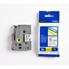 Brother P-Touch TZE-211 Orijinal TZE-TAPE 6MM Beyaz üzerine Siyah Laminasyonlu Etiket