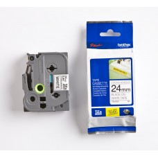 Brother P-Touch TZE-S251 TZE-TAPE 24 MM Beyaz üzerine Siyah Güçlü Yapışkanlı Laminasyonlu Etiket