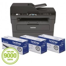 Brother MFC-L2716DW-3T Çok Fonksiyonlu Mono Laser Yazıcı, Fotokopi, Tarayıcı, Faks, Dublex, Wi-Fi A4  3 Toner Hediyeli
