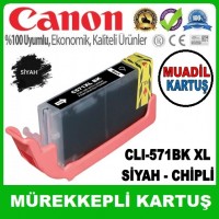 Canon CLI-571BK XL Siyah Yüksek Kapasiteli MUADİL Mürekkep Kartuş Canon CLI-571BK XL Siyah Yüksek Kapasiteli MUADİL Mürekkep Kartuş