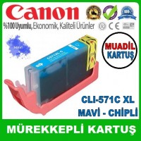 Canon CLI-571C XL Mavi Yüksek Kapasiteli MUADİL Mürekkep Kartuş Canon CLI-571C XL Mavi Yüksek Kapasiteli MUADİL Mürekkep Kartuş