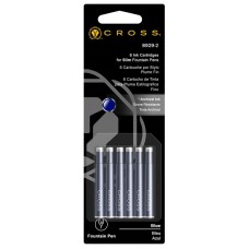 Cross Spire 8929-2 Mavi İnce Dolma Kalem Kartuşu 6'Lı Blister