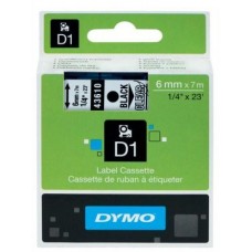 DYMO S0720770 D1 Yedek Şerit, (6 mm x 7 mt), Şeffaf/Siyah (43610)