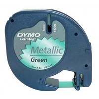 DYMO S0721740 LetraTag Metalik Şerit (12 mm x 4 mt), Yeşil (59430)