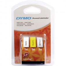DYMO S0721800 LetraTag 3'Lü Şerit (Kağıt + Sarı Plastik + Gri Metalik ) (59431) DYMO S0721800 LetraTag 3'Lü Şerit (Kağıt + Sarı Plastik + Gri Metalik ) (59431)