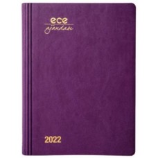 Ece Ajandası Marmaris 12x16 Günlük Çizgili Koyu Lila