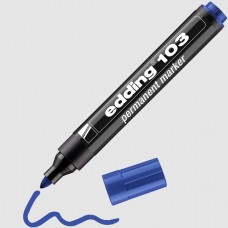 Edding 103 Mavi Kalıcı İşaretleyici Permanent Markör ~1,5-3 mm Yuvarlak Uçlu Kalem