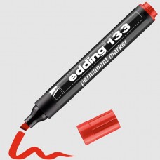 Edding 133 Kırmızı Kalıcı İşaretleyici Permanent Markör ~1,5-3 mm Kesik Uçlu Kalem