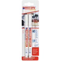 Edding 4085 Cam Sıvı Tebeşir Markörü ~1-2 mm Yuvarlak Uçlu 2'Li Blister Beyaz Edding 4085 Cam Sıvı Tebeşir Markörü ~1-2 mm Yuvarlak Uçlu 2'Li Blister Beyaz