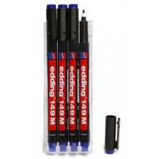 Edding 149 M Asetat Kalemi 1.0 mm Yuvarlak Uçlu 4'Lü Set Karışık Renkli