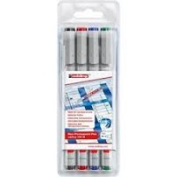 Edding 152 M Asetat Kalemi 1,0 mm Yuvarlak Uçlu Silinebilir 4'Lü Set Karışık Renkli