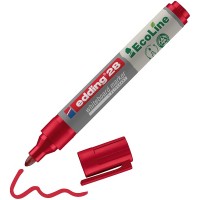Edding 28-002 Ecoline Beyaz Yazı Tahtası ~1,5-3 mm Yuvarlak Uçlu Kalemi Kırmızı