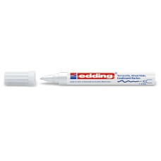 Edding 4040 Su Bazlı Mat Hobi - Sanat Kalemi ~1-2 mm Yuvarlak Uçlu Beyaz