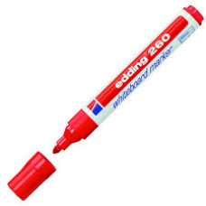 Edding 260 Beyaz Yazı Tahtası ~1,5-3 mm Yuvarlak Uçlu Kalemi Kırmızı