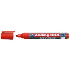 Edding 360 Beyaz Yazı Tahta Kalemi ~1,5-3 mm Yuvarlak Uçlu Kırmızı