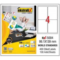 Ekstrafix FİX-5004 Laser Etiket 99,1x139 mm 100 Ad. 