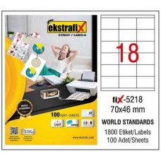 Ekstrafix FİX-5218 Laser Etiket 70x46 mm 100 Ad.