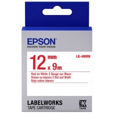 Epson LK-4WRN Orijinal Standart Etiket Kartuşu Kırmızı / Beyaz 12 mm (9 m) C53S654011