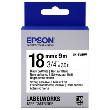 Epson LK-5WBW Orijinal Güçlü Yapışkanlı Etiket Kartuşu Siyah / Beyaz 18 mm (9 m) C53S655012