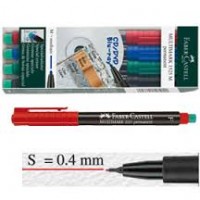 Faber-Castell 1523 Multimark Permanent  Kalemi 0.4 mm Yuvarlak Uçlu 4'lü Set