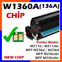 HP 136A CHİP (Toner için) 1100 Sayfa (W1360A)