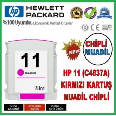 HP 11 Kırmızı DesignJet Muadil Mürekkep Kartuşu (C4837A)