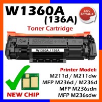 HP 136A Siyah Muadil Premium CHİPLİ LaserJet Toner 1100 Sayfa (W1360A)