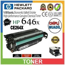 HP 646X Yüksek Kapasiteli Siyah MUADİL LaserJet Premium Toner Kartuşu CE264X
