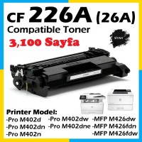 HP 26A Siyah MUADİL LaserJet Toner Kartuşu CF226A