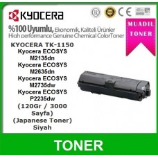 KYOCERA TK-1150 Japanese Toner Siyah 3000 Sayfa, 120 Gr. M2135, 2635, 2735, P2235