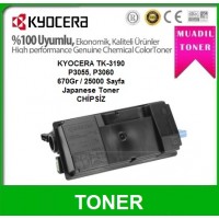KYOCERA TK-3190 Japanese Toner Chipsiz 25000 Sayfa/670 Gr., P3055, P3060