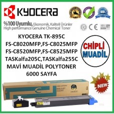 Kyocera Mita TK-895C Polytoner Mavi FS-C 8020-8025-8520-8525 6000 Sayfa