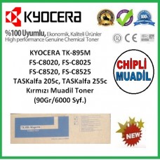 KYOCERA TK-895M Kırmızı MUADİL CHİPLİ Toner FS-C8025, C8520, C8525, (90Gr/6000 Syf)