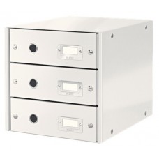 Leitz 6048 WOW C&S 3 Çekmeceli Evrak Rafı Metalik Beyaz