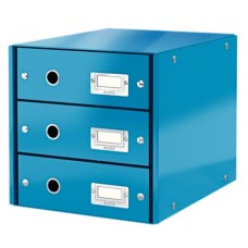 Leitz 6048 WOW C&S 3 Çekmeceli Evrak Rafı Metalik Mavi