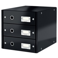 Leitz 6048 WOW C&S 3 Çekmeceli Evrak Rafı Siyah