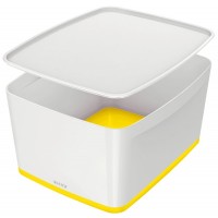 Leitz 52161016 MyBox® Kapaklı, Geniş Saklama Kutusu Beyaz-Sarı