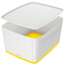Leitz 52161016 MyBox® Kapaklı, Geniş Saklama Kutusu Beyaz-Sarı