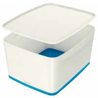 Leitz 52161036 MyBox® Kapaklı, Geniş Saklama Kutusu Mavi-Beyaz